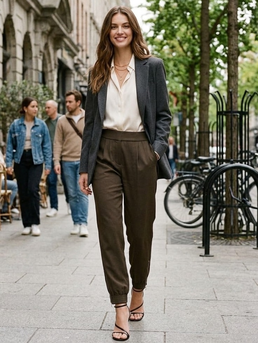 Aritzia Babaton Wilfred green brown Dress jogger Pants
